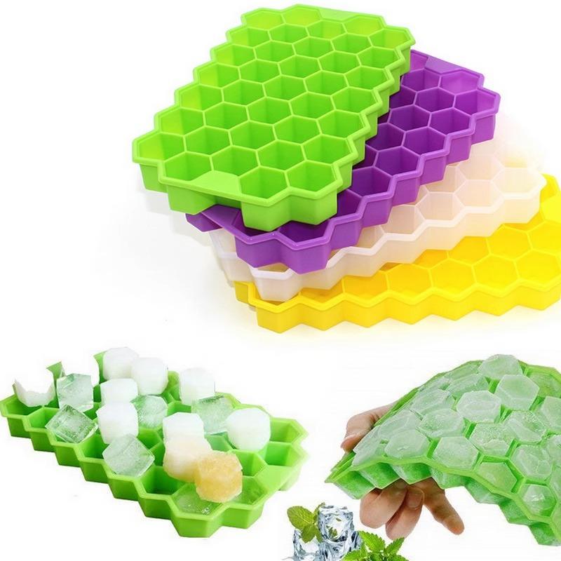 2024 New Creative Silicone Honeycomb Ice Grid Ice Box, Homemade Frozen Ice Block Mold, Kitchen Home Quick Freeze Machine