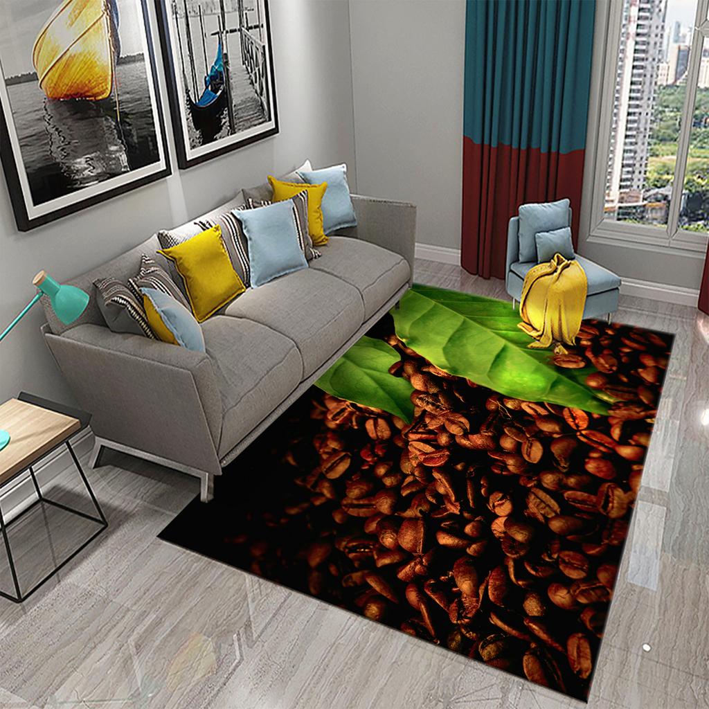 3D Print Coffee Breakfast Theme Carpet Creative Carpet Rug Living Room Bedroom Decor Kitchen Bathroom Non Slip Floor Mat Gifts