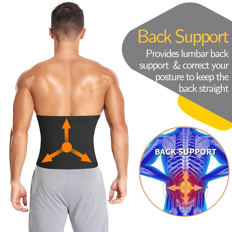 Muži Body Shaper Pas Trenér Cincher Zastřihovač Pás Komprese Kontrola bříška Cvičení Sauna Potítka Fitness Hubnutí Tvarové oblečení