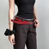 Red/Black Y2k Waist Belt PU Leather Jeans Pants Belt Fashionable Women's Belt  Daily