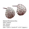 1 Pair Women Fashion Crescent Moon Shining Rhinestone Stud Earrings for Daily Life