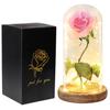 Artificial Flowers Beauty and the Beast Eternal Rose In Glass Cover Valentine's Day Wedding Birthday Decor for Gift