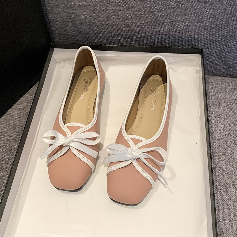 

Французские вечерние туфли Xiaoxiangfeng на плоской подошве, женские, весна-лето 2024, новые нежные туфли в тон юбке, мягкие туфли Doudou на подошве 35 розовый
