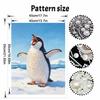 Sparkling Pearl Painting on Stretched Frame Cute Penguin Design DIY Bead Art Canvas Relaxing Hobby Gift for Craft Lovers Creative Decor
