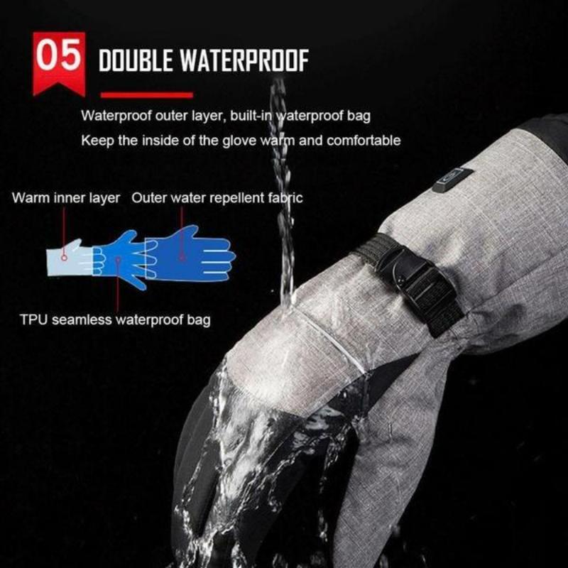 Beheizte Winterhandschuhe, batteriebetrieben, thermische Motorrad-Heizhandschuhe, wasserdicht, Touchscreen, Handwärmer, Radfahren, Skifahren, Outdoor