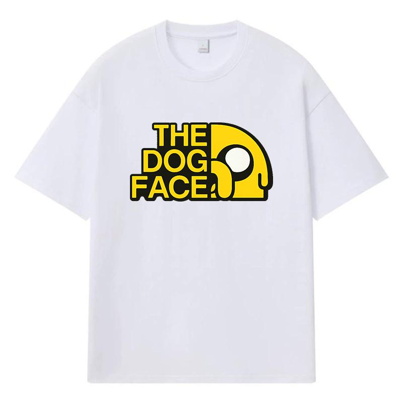 2026 Dog Face Printed Graphic Y2k Harajuku Streetwear 100% Cotton T Shirt Casual Oversized Summer Men T-shirt