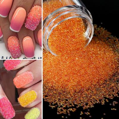 10 ml Nailart-Perlen ohne Loch, feine Textur, helle Farbpaste, leicht blasenförmige Glasperlen, DIY-Nagel-Charms für Nagelstudios