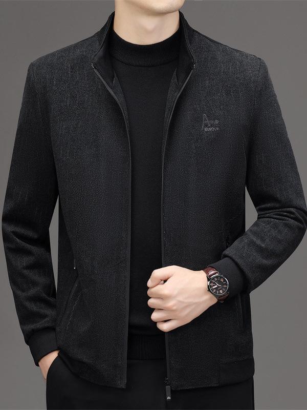 2024 Men's Autumn Stand Collar Business Casual Dad Jacket