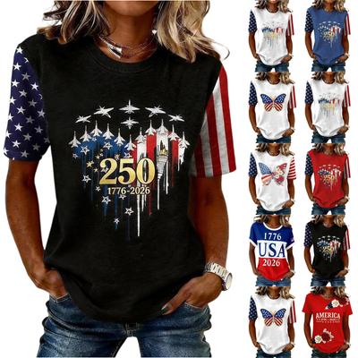 Women's Casual And Fashionable Short-sleeved Printed T-shirt Top