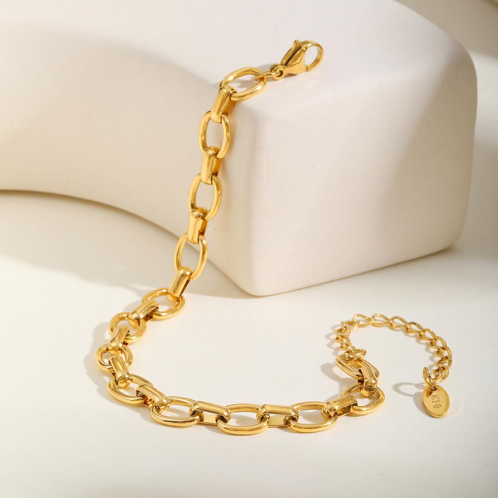 Stainless Steel Bracelet for Women for Women, Gold Plated Link Chain Bracelets,Trendy Mother's Day Gift Jewelry