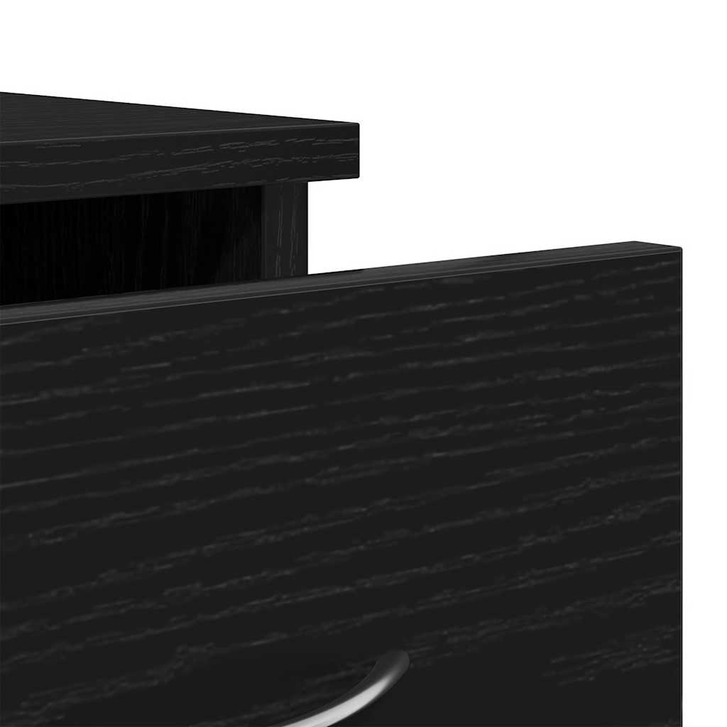 Wall Cabinet Black Oak Effect 88 x 26 x 18.5 cm Engineered Wood