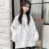 Felpe con cappuccio senza cappello Harajuku BF Style Nero Hip-hop Chic Teens Felpe Autunno Trendy All-match Daily Simple Womens Streetwear Nuovo