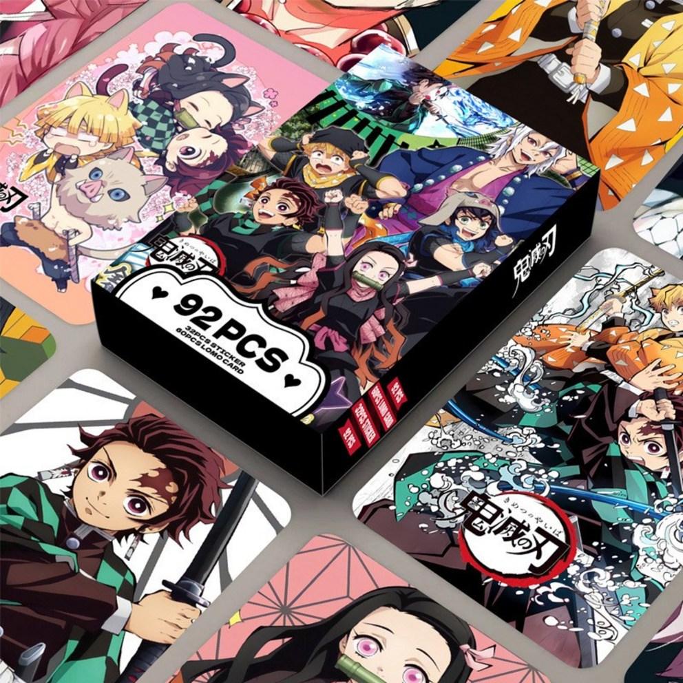 Anime Japanese Anime Photo Card Lomo Card 60pcs + Random Sticker 32pcs Photocard Good Goods Monster 8 Demon Sword Blue Rock