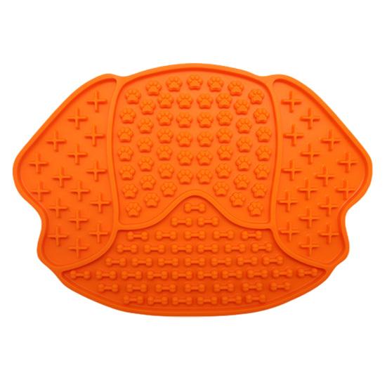Pet Slow Food Mat with Strong Suction Cup, Puppy Head Design Pet Feeding Mat, Dog Slow Eating Bowl Accessory for Prevent Choking Anxiety Relief