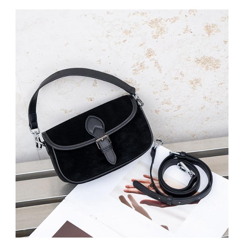 New Matte Cowhide Leopard Print Flip Small Square Bag Women's Oblique Span Leather Shoulder Bag Simple Saddle Bag