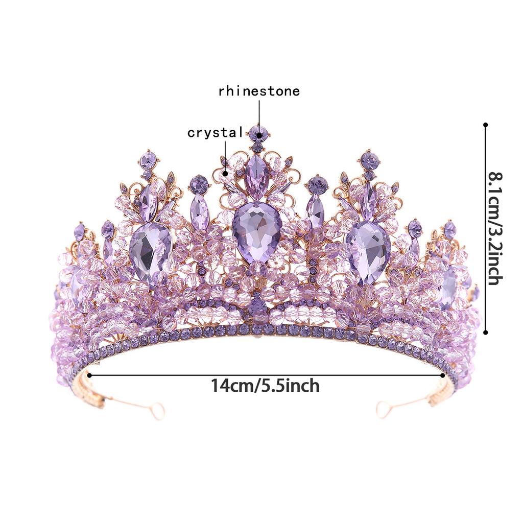 Wedding Hair Tiara Crystal Bridal Princess Pageant Crown Diamond Veil Hair Jewelry Headpiece