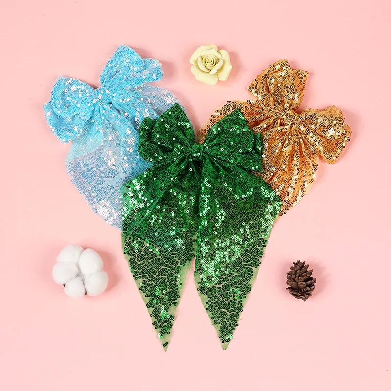 Big Bows Sequins Hair Clip For Women Girls Handmade Bowknot Hairpins Ladies Barrettes Headwear Party Hair Accessories