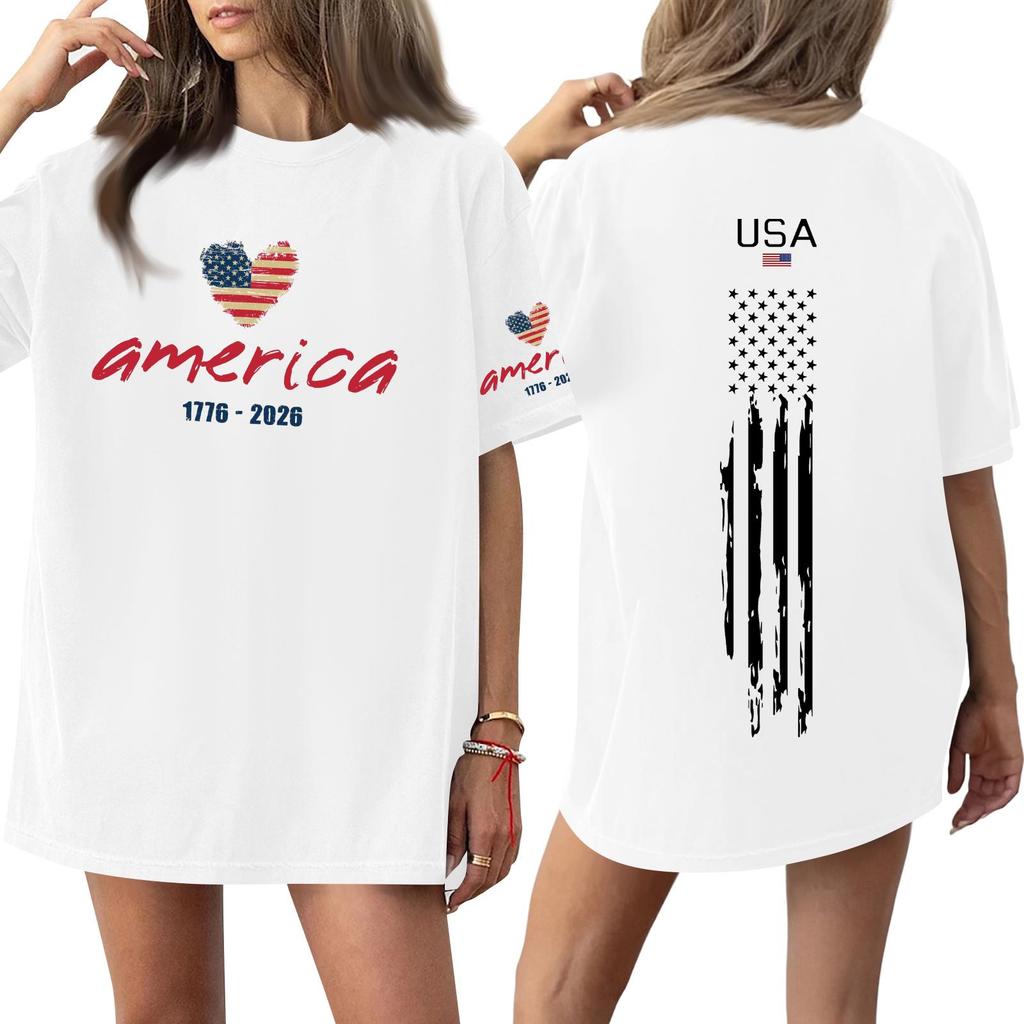 Women's Casual Fashion Round Neck Casual Print Short Sleeve T-Shirt Top