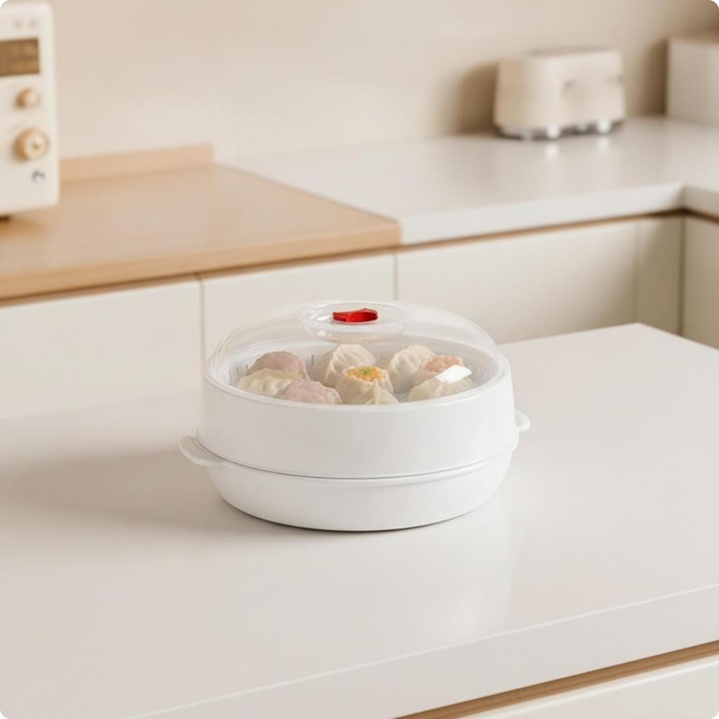 Microwave Steamer Dishwasher-Safe Cookware Lightweight for Kitchen