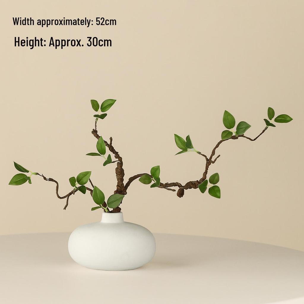 Minimalist Zen Azalea Arrangement: High-End Artificial Potted Plant for Living Room Decor