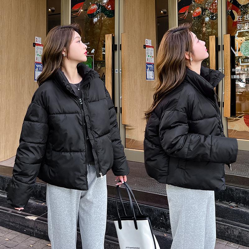 Cotton-padded Jacket for Women New Loose Large Size Down Cotton-padded Jacket Fashionable and Versatile Black Cotton-padded Jacket