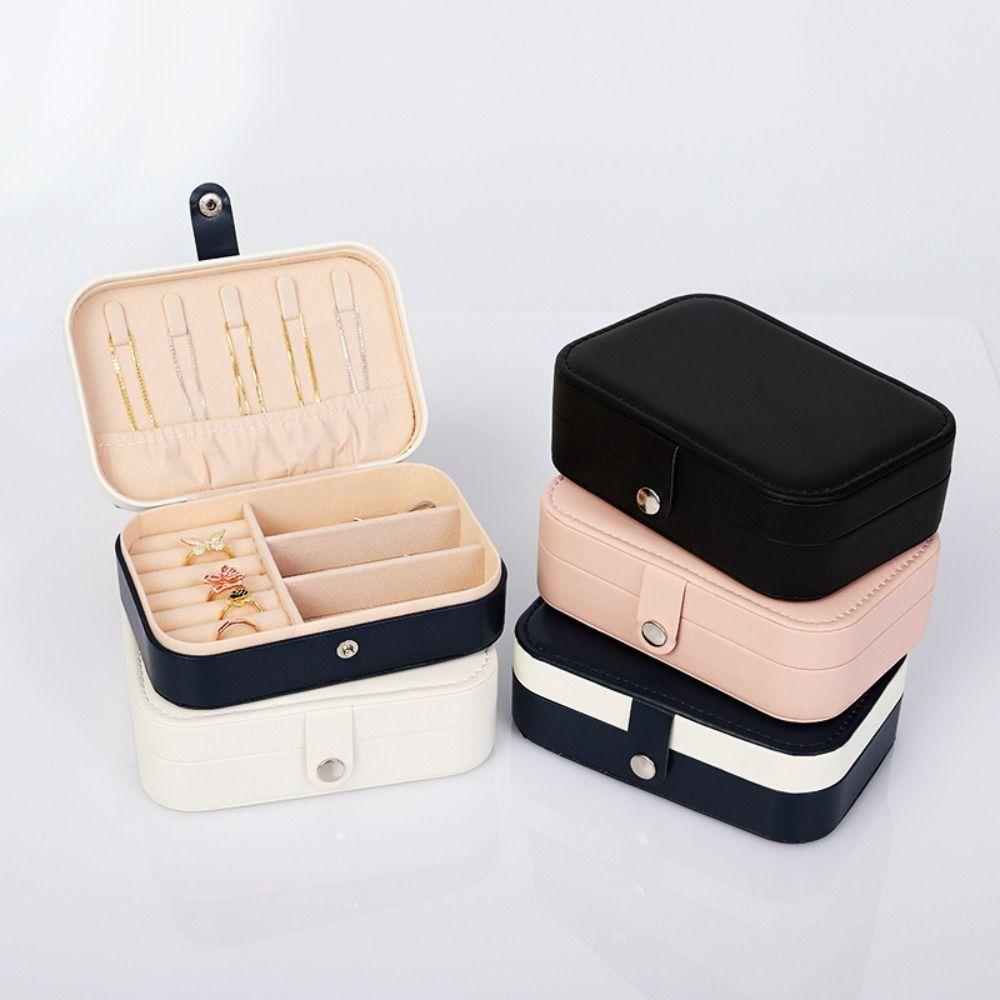 Mini Jewelry Storage Box Vintage Earring Organizer Simple Necklace Ring Case  Travel