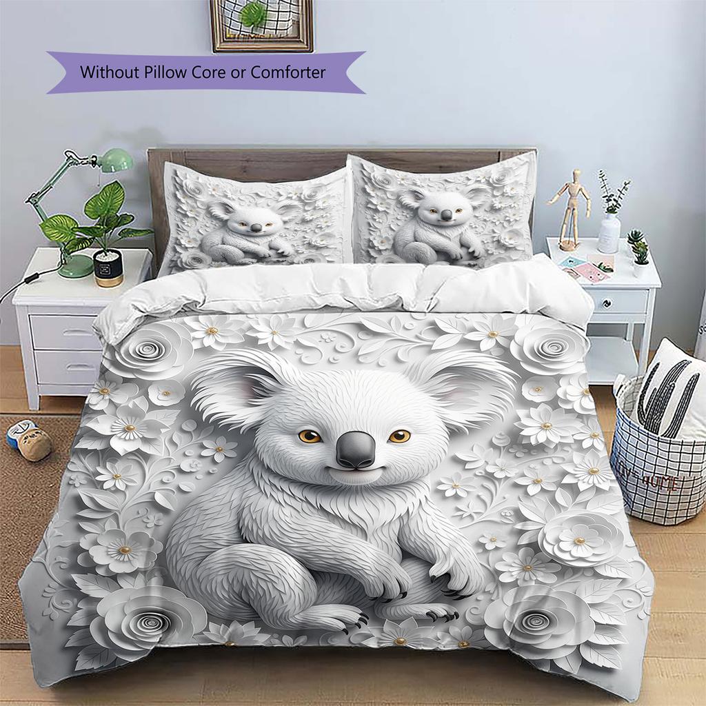 Relief Animals Pattern Bedding Quilt Set  Home Decoration  Gift (1 * duvet cover + 2 * pillowcase  without core)