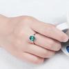 BELLA BOX Ovaler blauer Saphir-Stein für Damen, Verlobungsring, Silber, Damen-Party-Edelstein-Schmuck