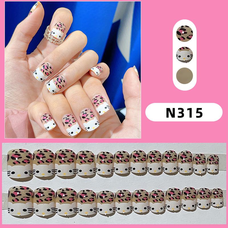 

Sweet & Spicy Cartoon False Nails – 24-Piece Removable Nail Art Collection