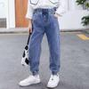 Girls' Stylish Korean Jeans - Spring & Autumn, Medium/Large, Casual Long Pants