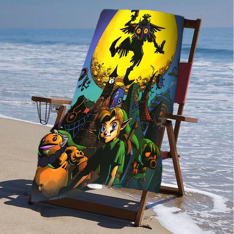 1pc Game Zelda Beach Towel, Beach and Seaside Swimming Pool Equipment, Fashion Pattern, Rectangular, Travel Essentials