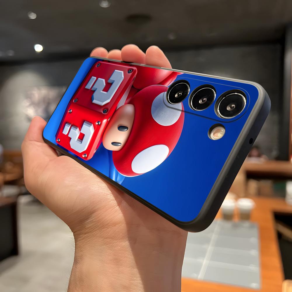S-Super M-Mario Phone Case For Samsung A56 A36 A26 A16 A15 A25 A35 A55 A14 A34 A24 A54 Black Soft Shell