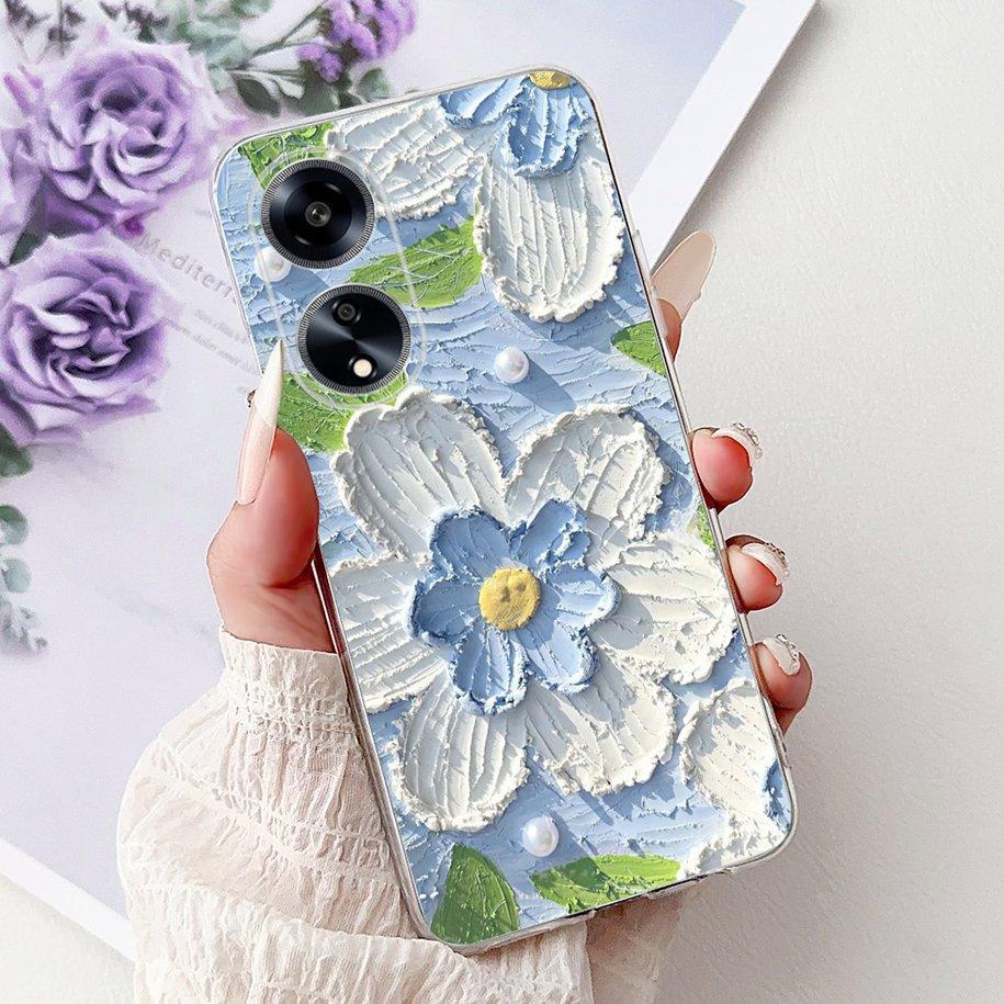 For OPPO F23 Case CPH2527 Cover Fashion Marble Flower Soft Slim Silicone Back Cover on OPPO A98 A1 5G CPH2529 OPPOF23 Phone Case