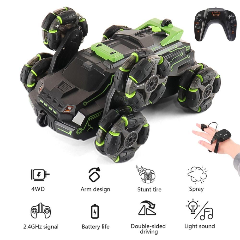 

Sensing Stunt Car with Light Swing Arm Drift Vehicle Six Wheel Spray RC Car RC Stunt Car RC Toy Orange-Single control