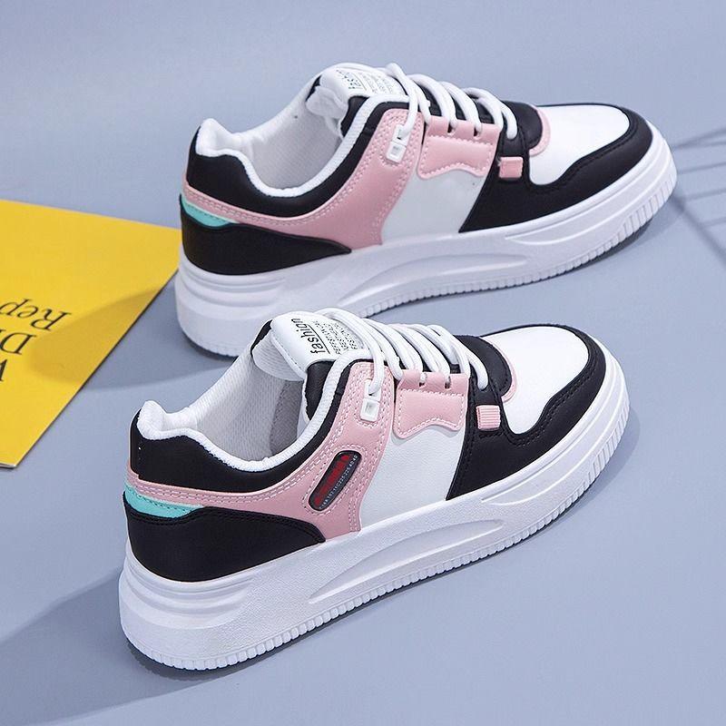 Versatile Thick Casual Baseplate Sports Color Matching White Shoes Women's 2025 Summer New Popular High-value Flat Baseplate Shoes