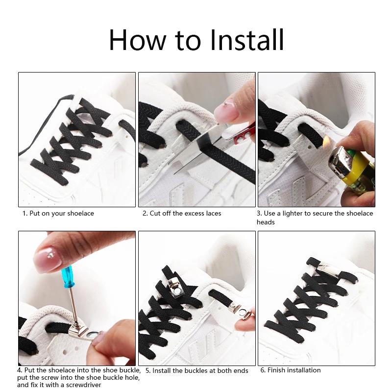 Elastic Laces Sneakers Magnetic Shoelaces Without ties 8mm Flat  Rubber Shoelace Tennis No Tie Shoe laces Shoes Accessories