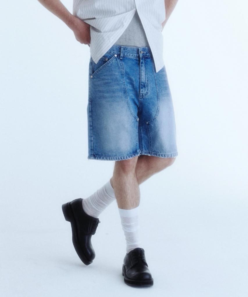 KINETO Double Knee Carpenter Denim Shorts_Blue