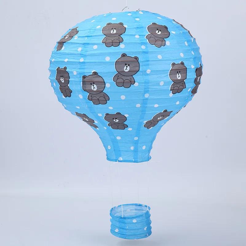 12" 30cm Rainbow Hot Air Balloon Paper Lanterns Ball Lampion Hanging White Wedding Decoration Lampshade Christmas Party Decor