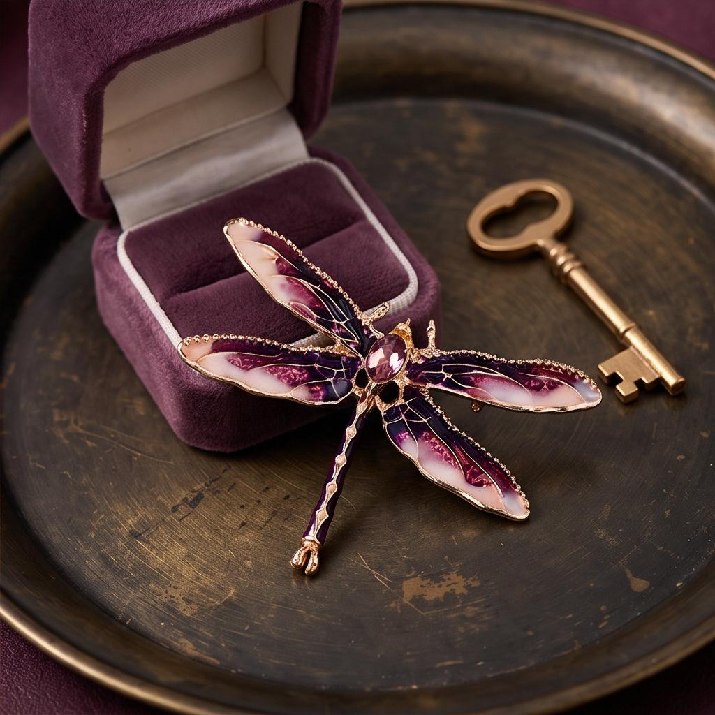 Elegant Rhinestone Dragonfly Brooch: Women's Fashion Accessory & Exquisite Corsage Pin