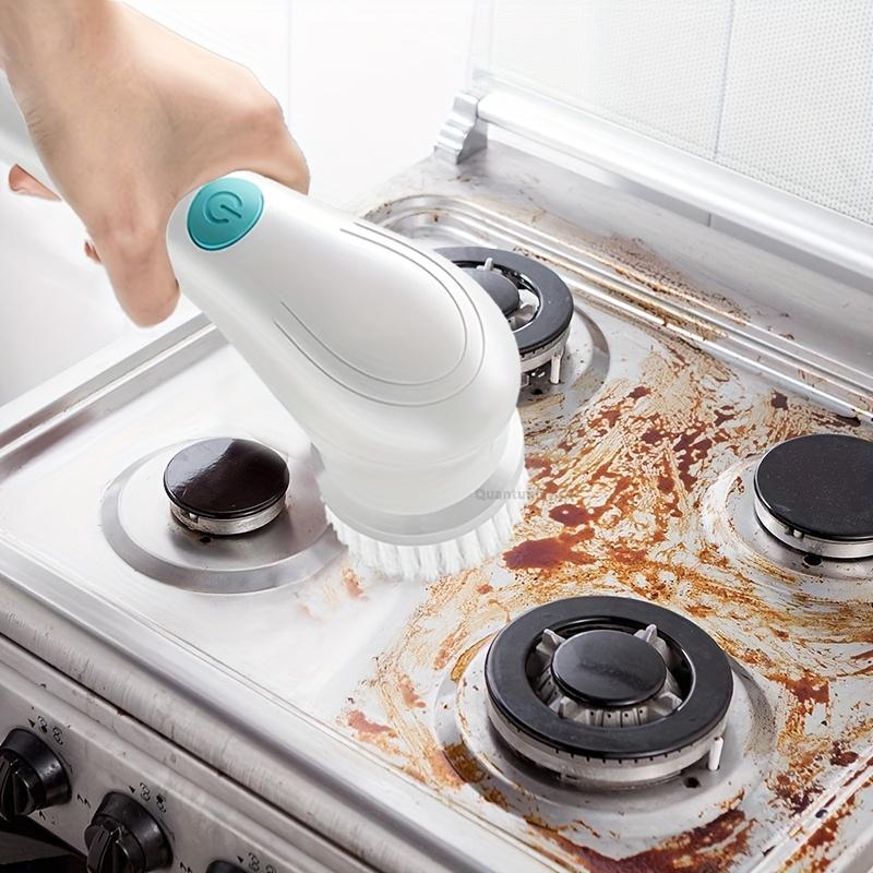 Wireless Electric Scrubber Brush, Multi-Purpose Power Scrubber with 5 Brush Heads, USB Rechargeable Scrubber Brush for Ceramic Tile, Sink, Stove Etc