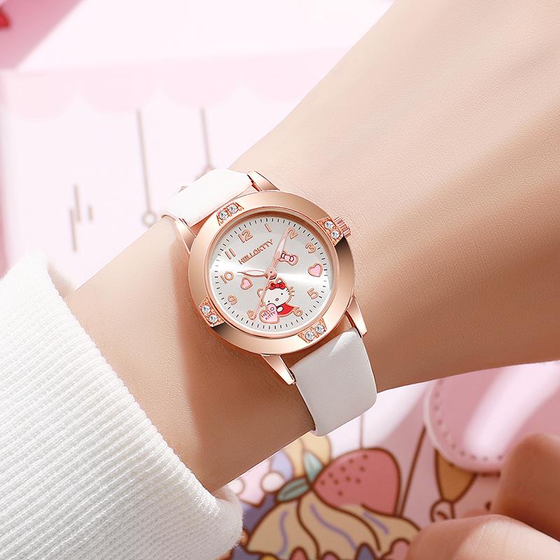 Sanrio Cartoon Women's Leather Strap Watch - Light Luxury & Trendy Design