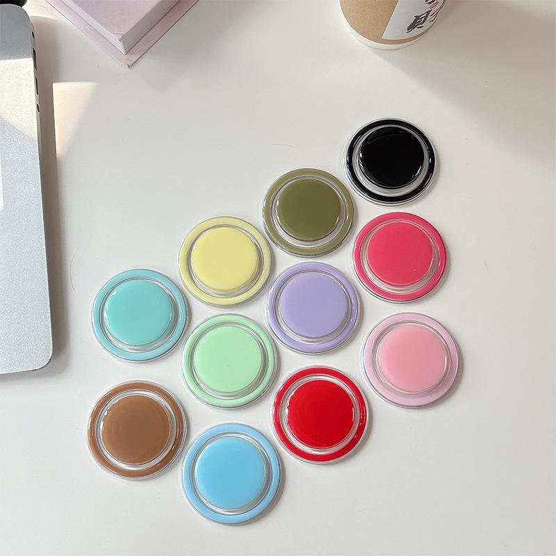 Simple Solid Color Magnetic Suction Round Candy Mobile Phone Airbag Bracket Is Suitable For Magsafe Desktop Support Ring Creativity