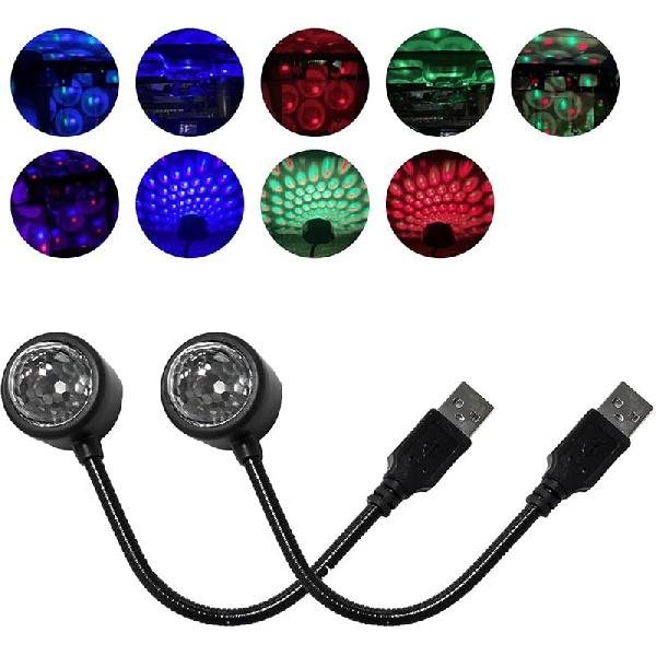 USB Star Night Light Projector, Portable Car Roof Sound Activated Atmosphere Lamp, Adjustable Auto Interior Atmosphere Decorative Light for Vehicle,
