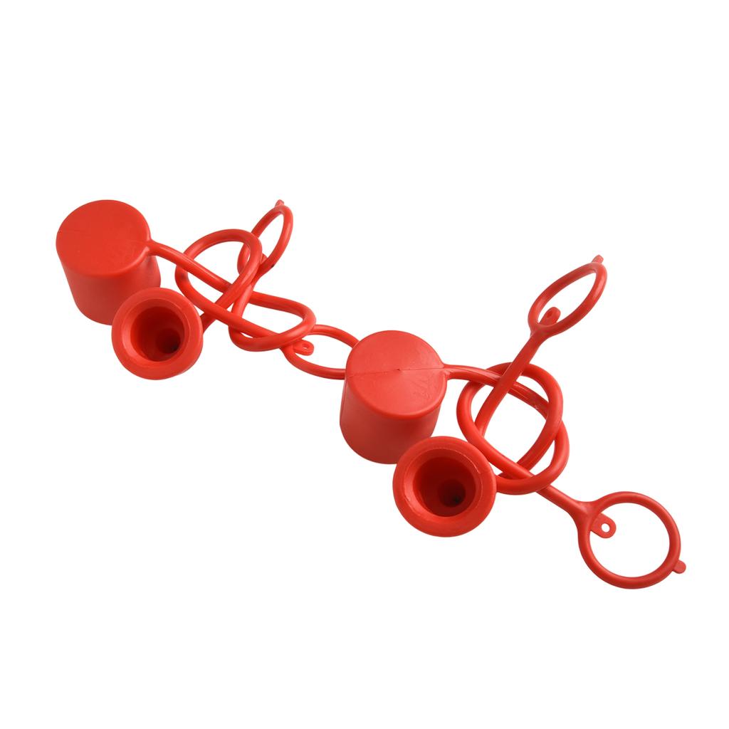 2 Sets Flat For Hydraulic Coupler For Hydraulic Quick Connector PVC Rubber Dust Cap Dust Cover With Tear-Resistant Structure
