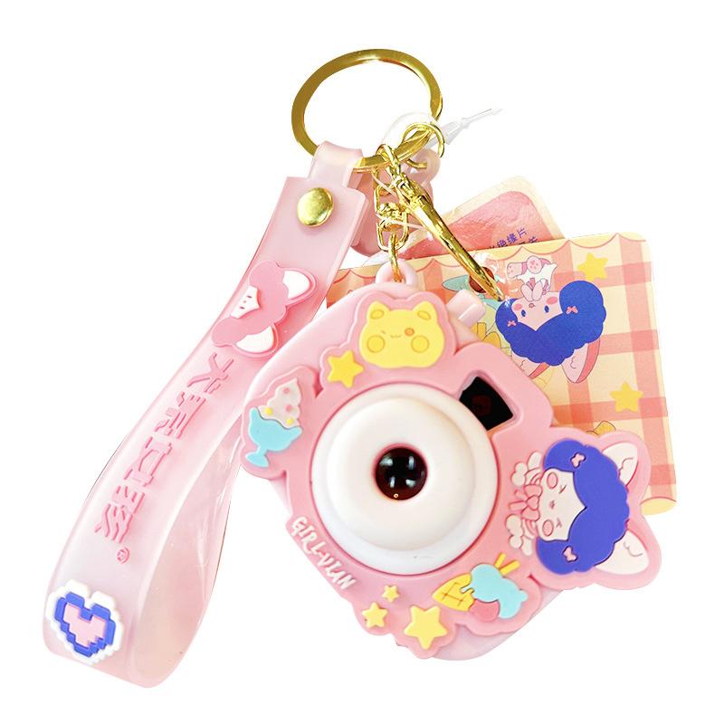 Canine Girl Projection Camera Keychain Women'S Exquisite Key Chain Pendant Creative Fun Practical Key Ring