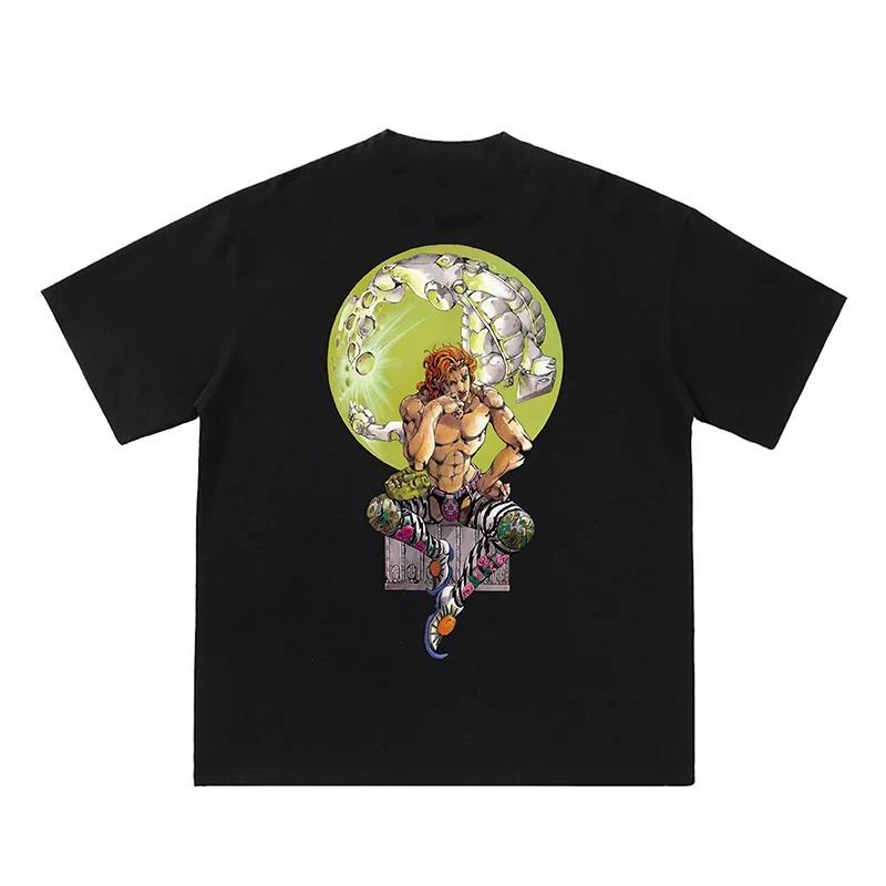 

Japanese Retro Anime Jojo s Wonderful Adventure Summer Two-dimensional Peripheral T-shirt Short Sleeves Plus Size Loose soft tee 4XL
