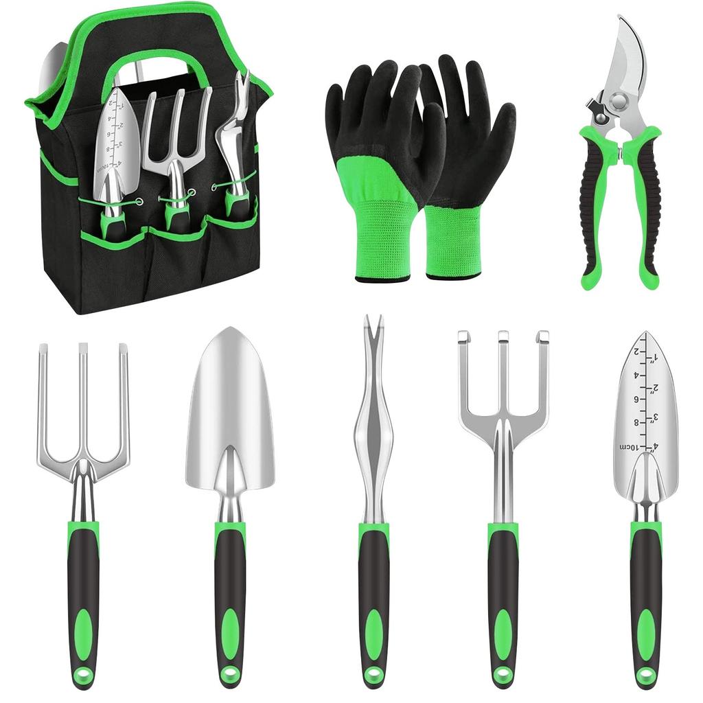 Green Eight-Piece Garden Tool Set Gardening Tool Set