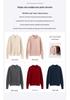 Women's 100% Cashmere Half-Zip Sweater - Casual Loose Fit, Autumn/Winter Knitwear with Stand Collar