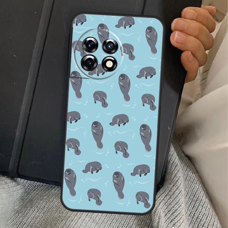 Cute Baby Manatee Case For OnePlus 13T 10T 8T 10R 12R 13R 15 13 12 11 10 9 Nord CE 5 2 3 4 Lite N20 N30 Cover