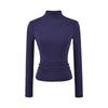 Women's Plus Velvet Thickened Long-Sleeve Cashmere T-Shirt with Half-High Collar and Slimming Waist